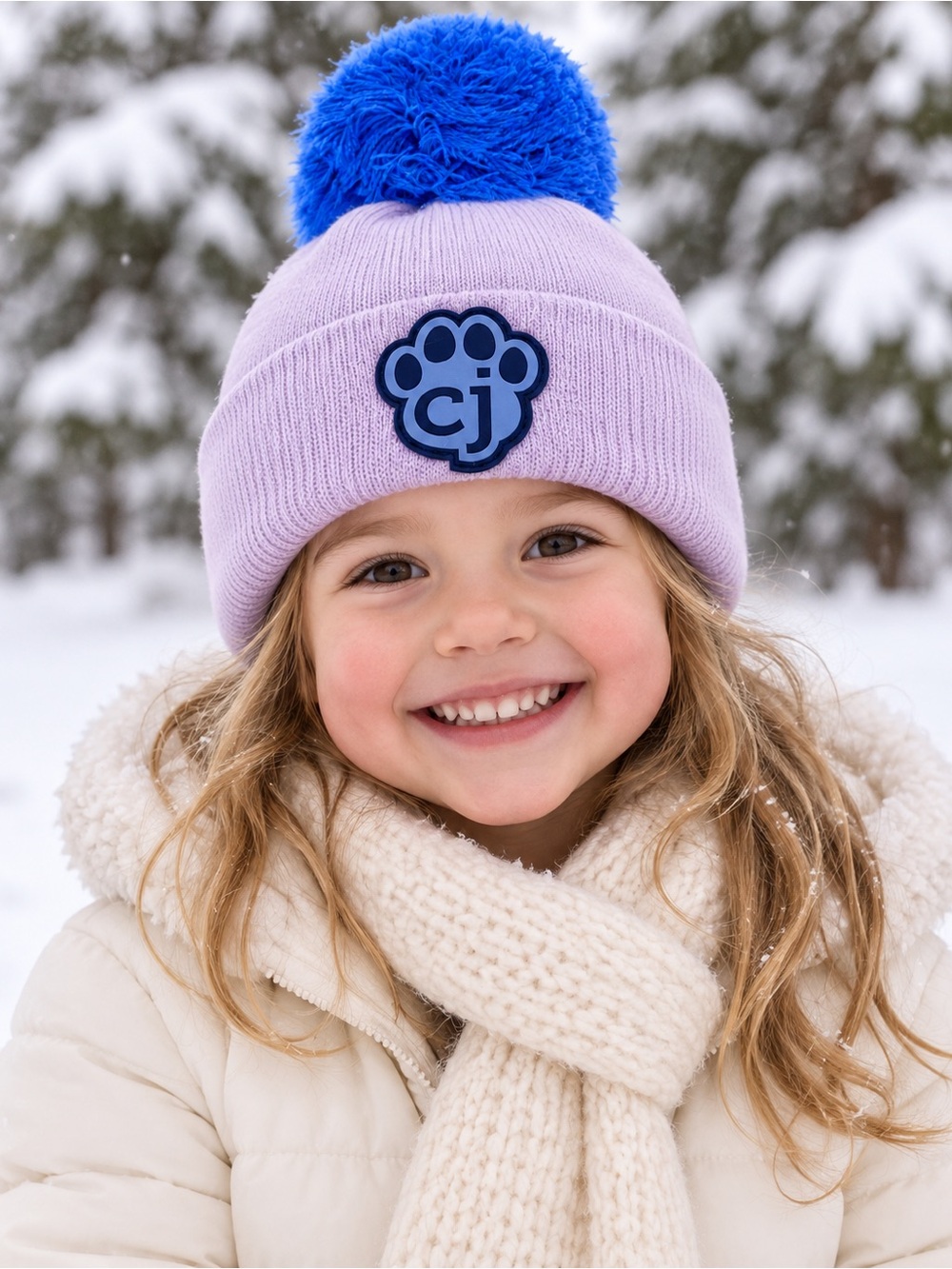 Color changing Carter Joey Magic Beanie Toddler Lavender Blue Pom NWT